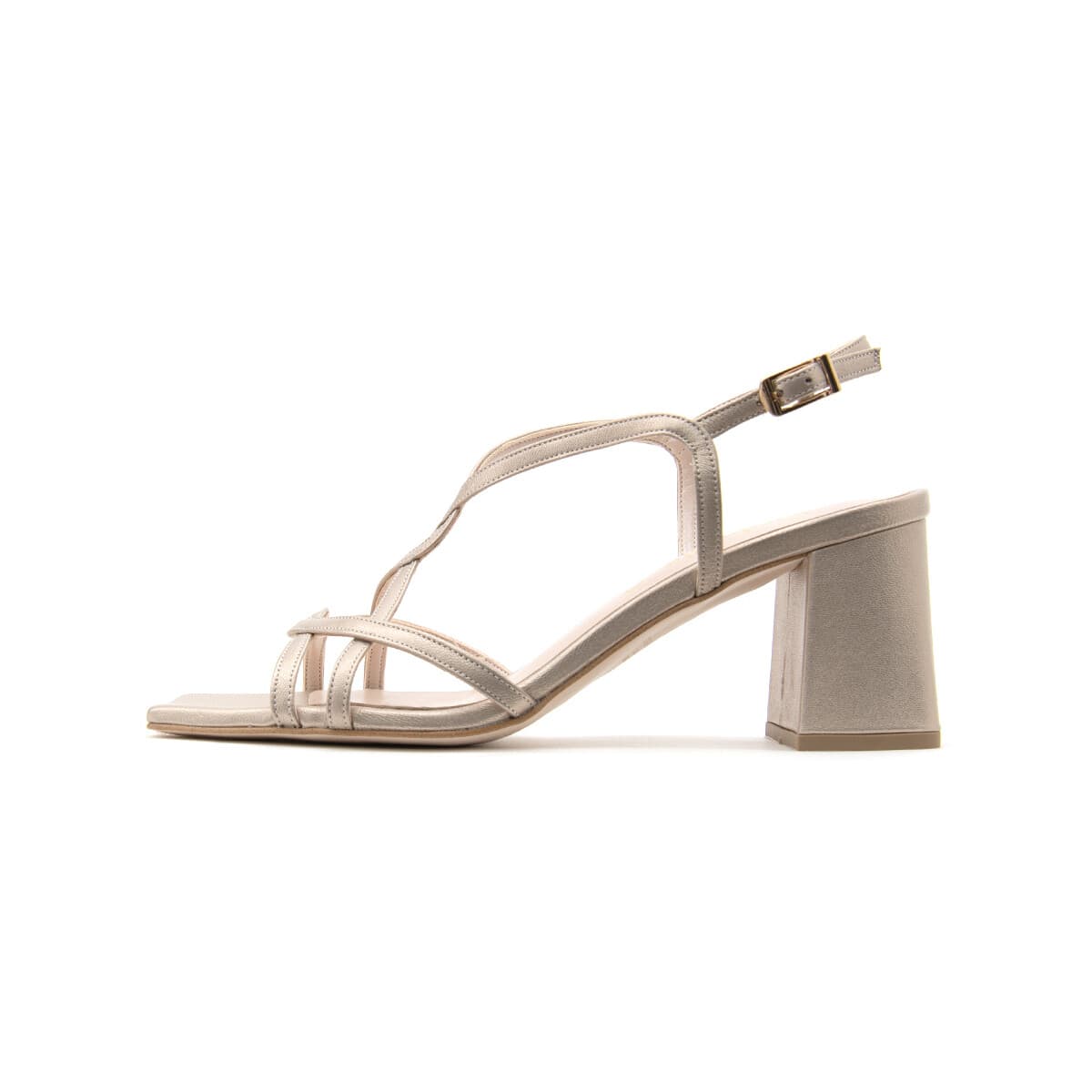 Σανδάλια με τακούνι Fardoulis METALLIC LEATHER HIGH HEEL SANDALS WOMEN