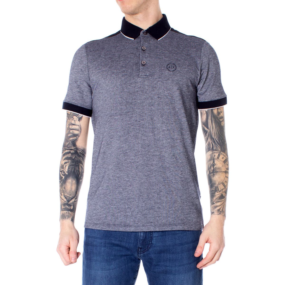 Men's Polo Shirts EAX Blue