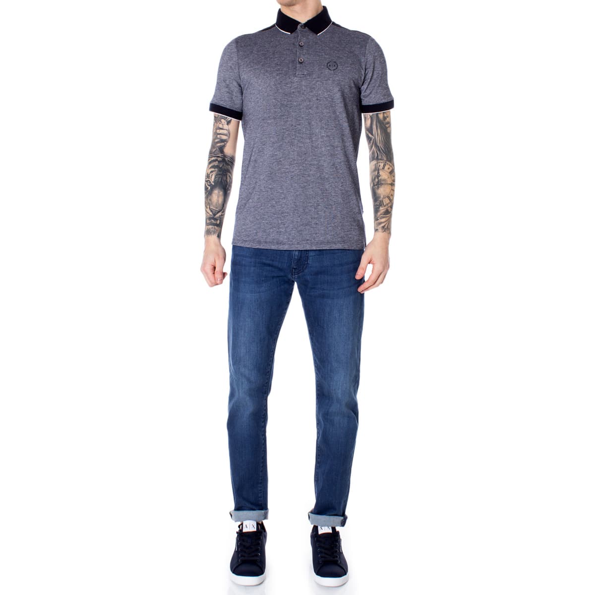 Men's Polo Shirts EAX Blue