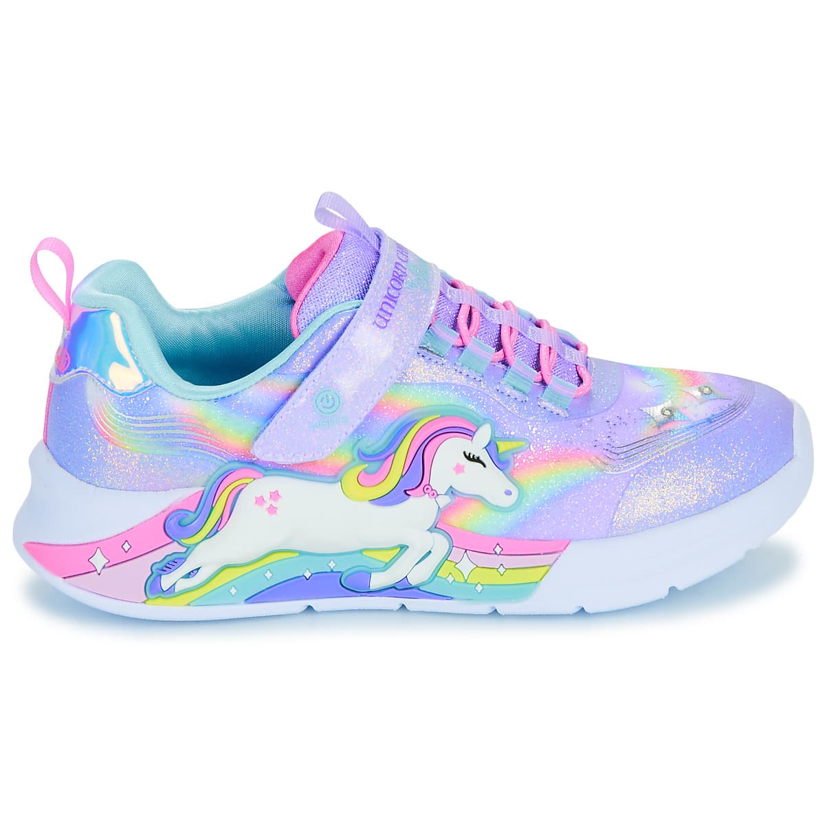 Παιδικό Αθλητικό Παπούτσι για Κορίτσι Skechers Unicorn Chaser με Φωτάκια On/Off Χρώματος Μωβ 302298L-LVMT