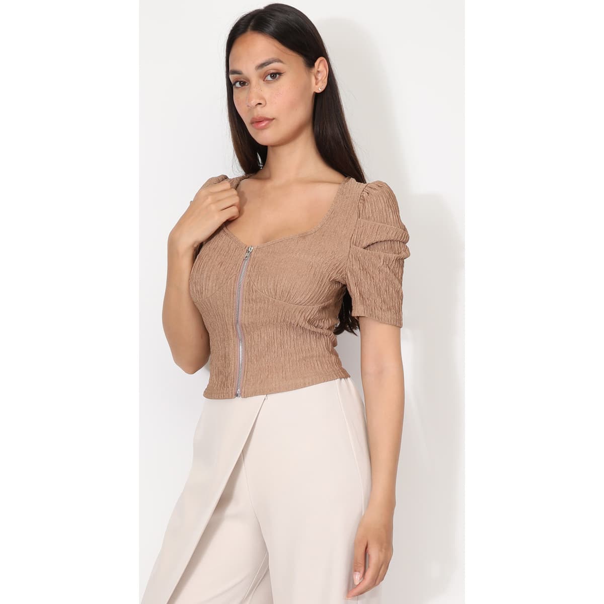 Women's T-Shirts La Modeuse Beige