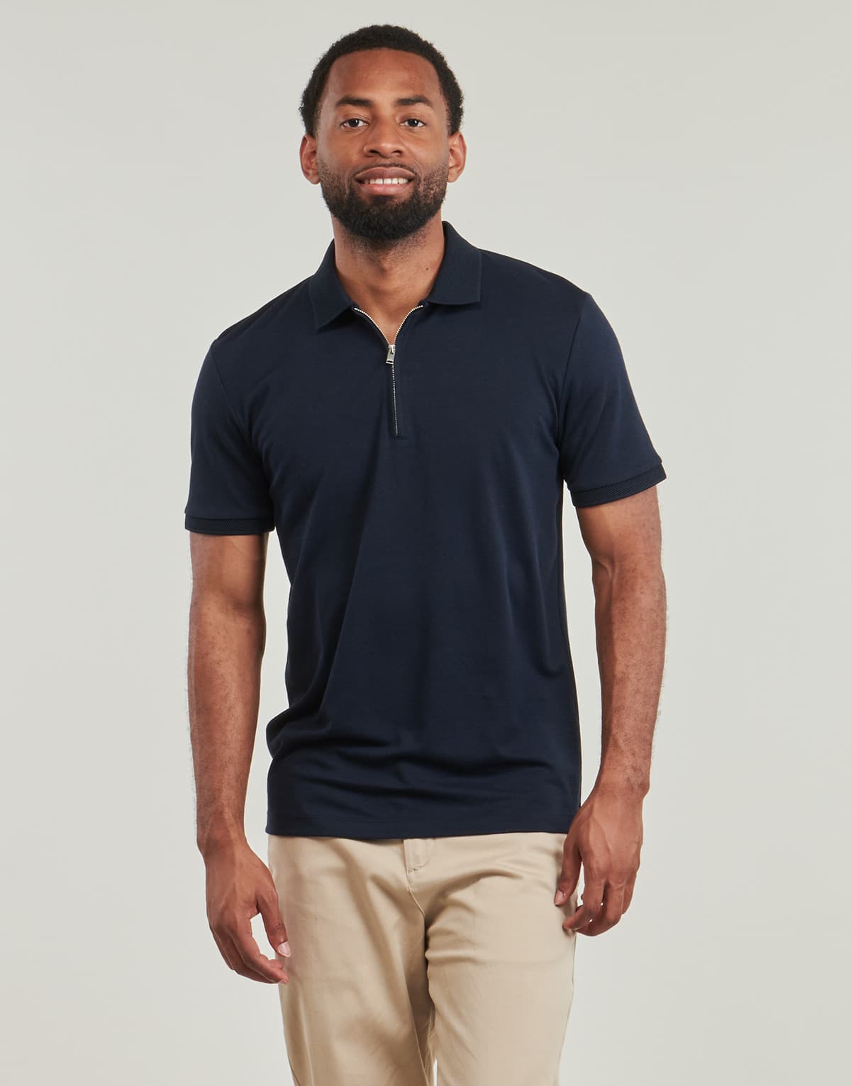 Fave Regular Zip Polo T-Shirt Men Selected