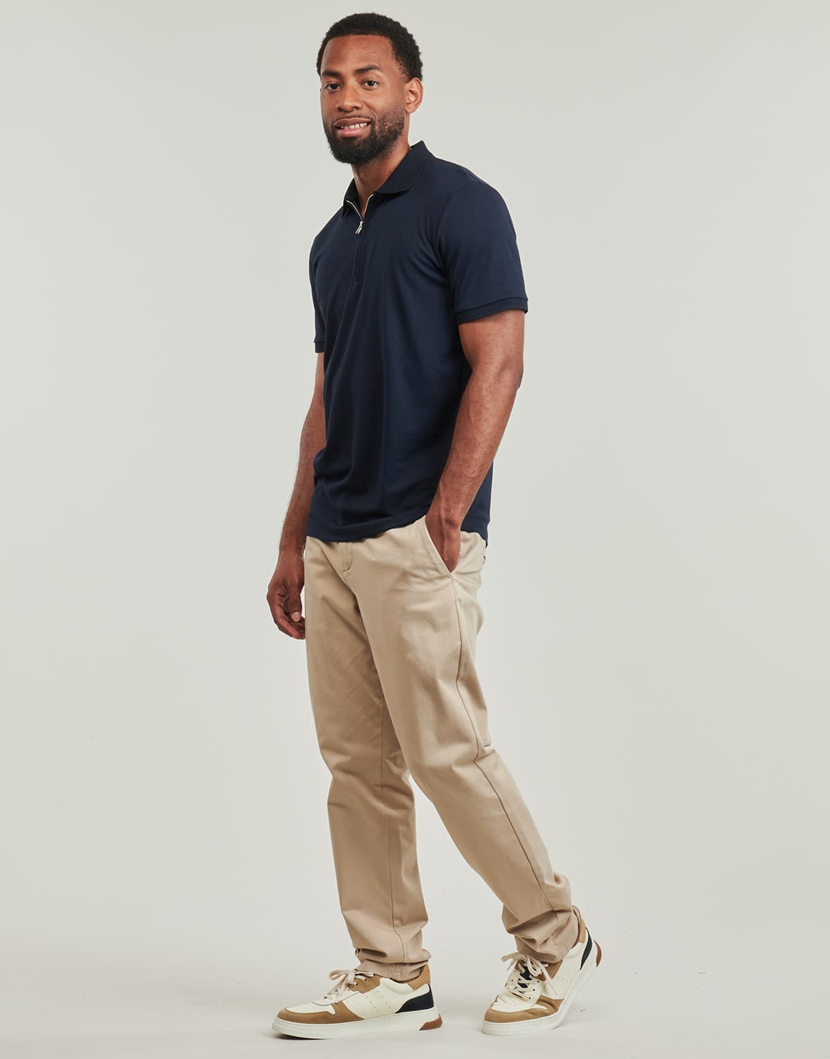 Fave Regular Zip Polo T-Shirt Men Selected
