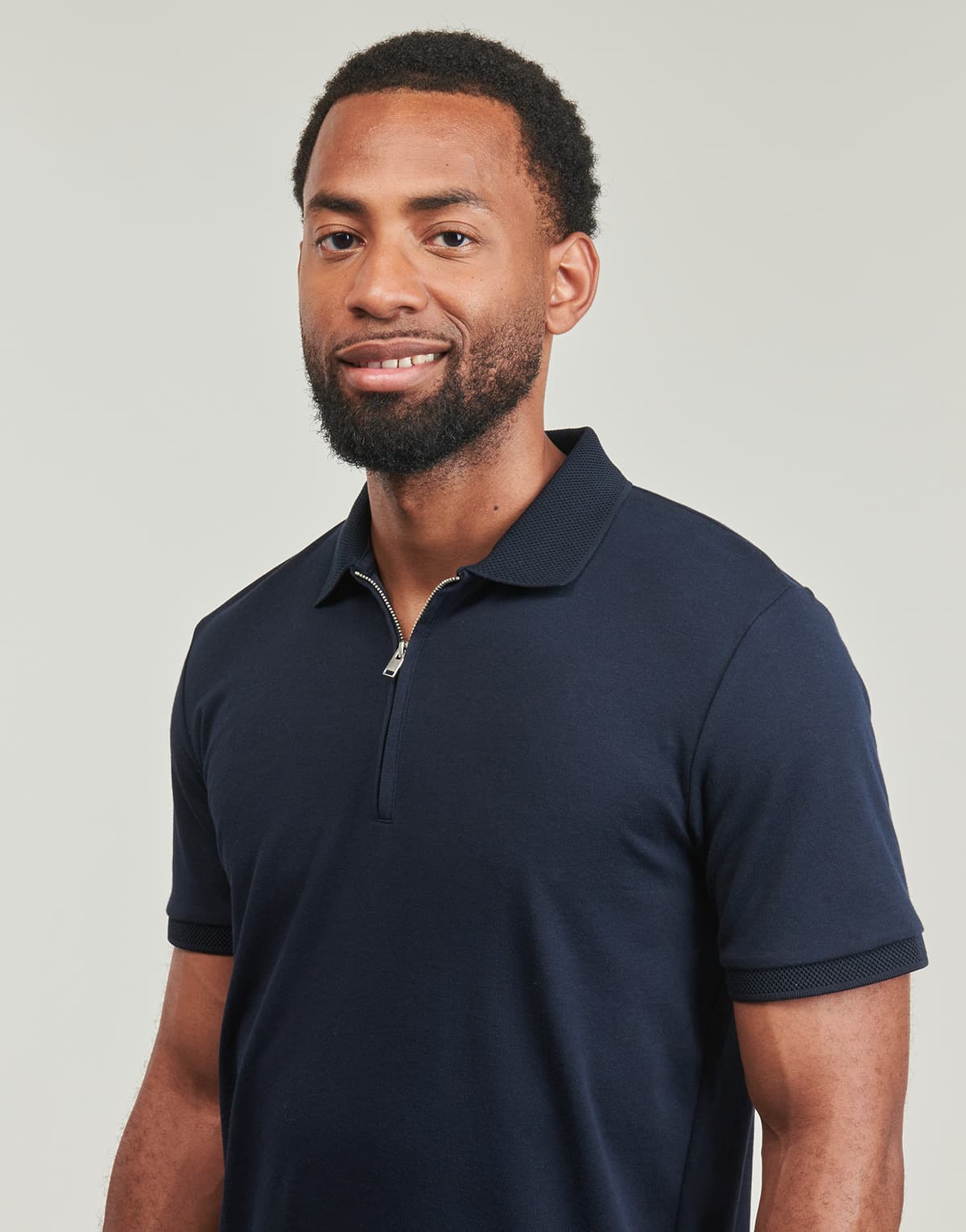 Fave Regular Zip Polo T-Shirt Men Selected