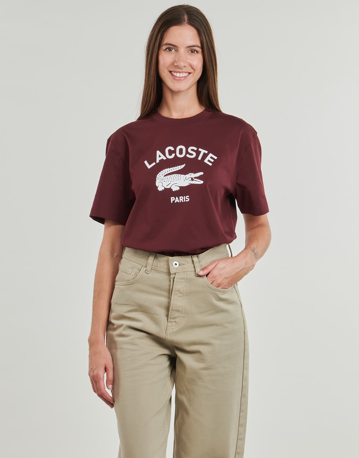Women's T-Shirts Lacoste Bordeaux