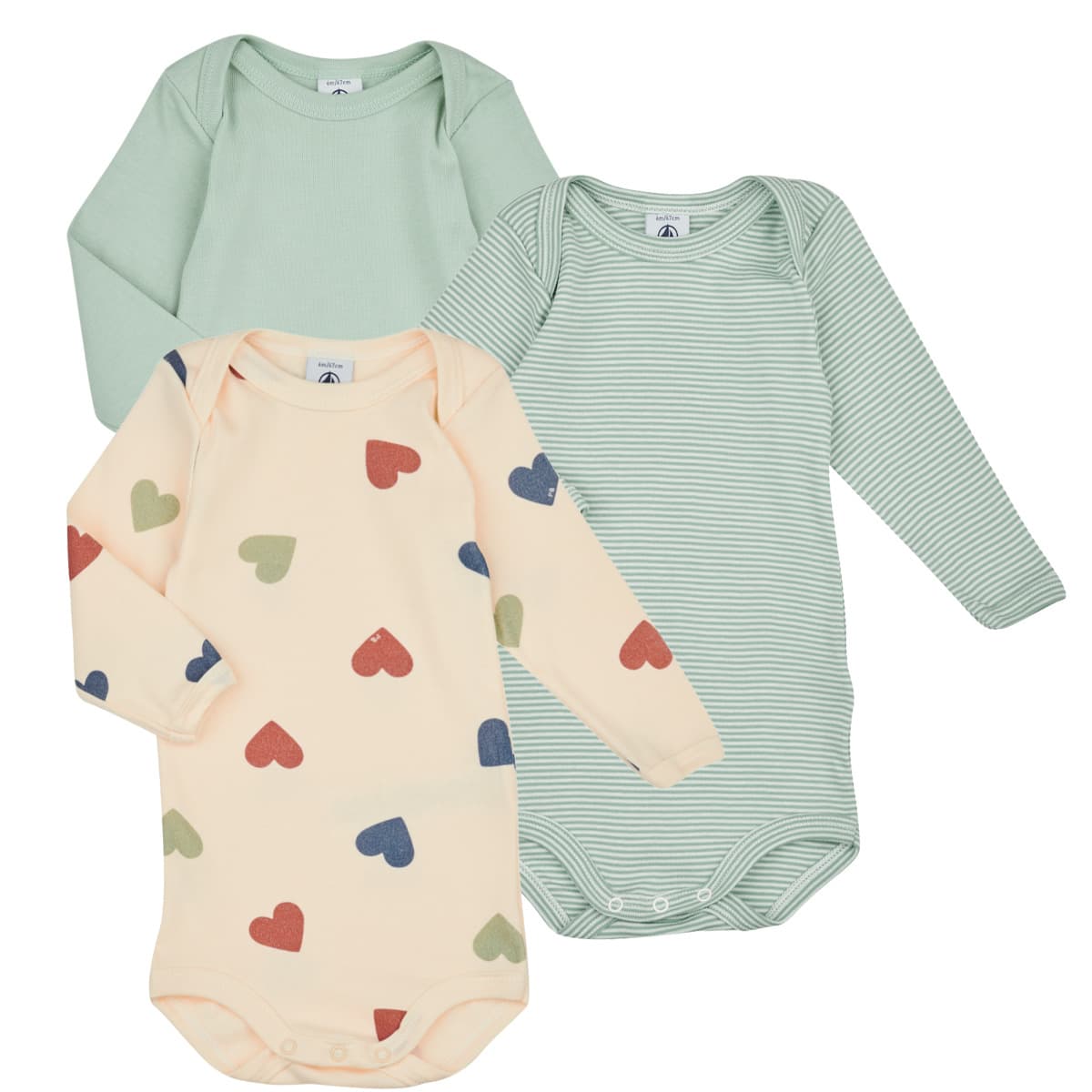 Πιτζάμες Petit Bateau BODY US ML PACK X3