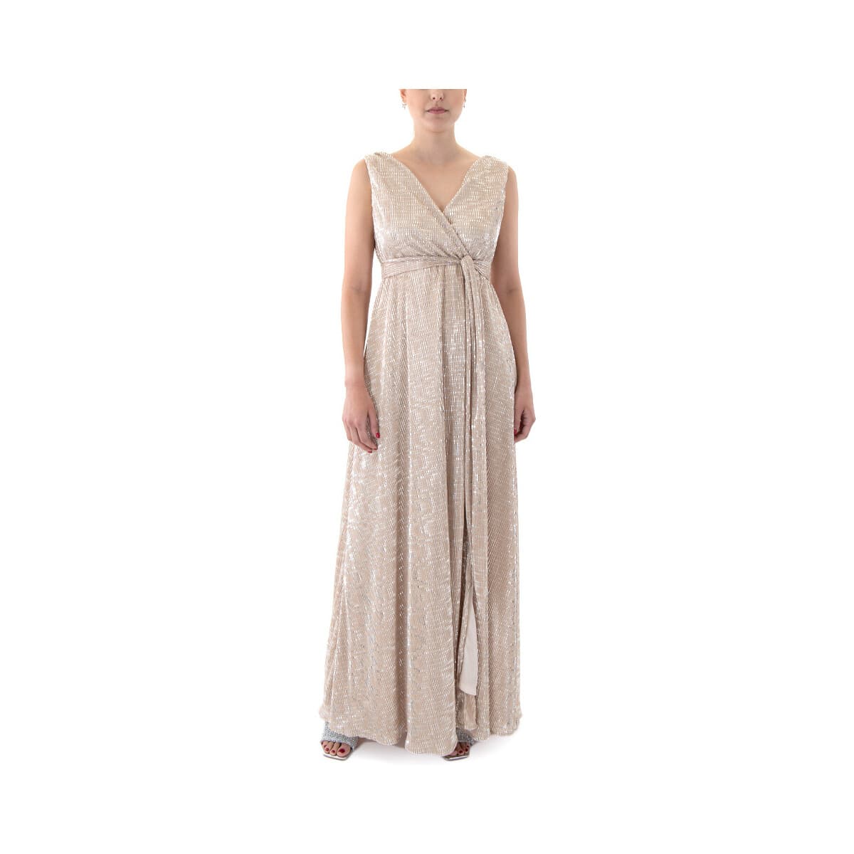 Φορέματα My T Wearables BELTED SLEEVELESS LONG DRESS WOMEN