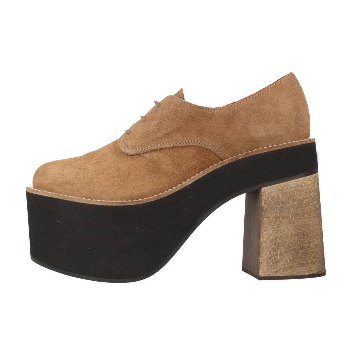 Women's Derby Shoes Yellow Brown