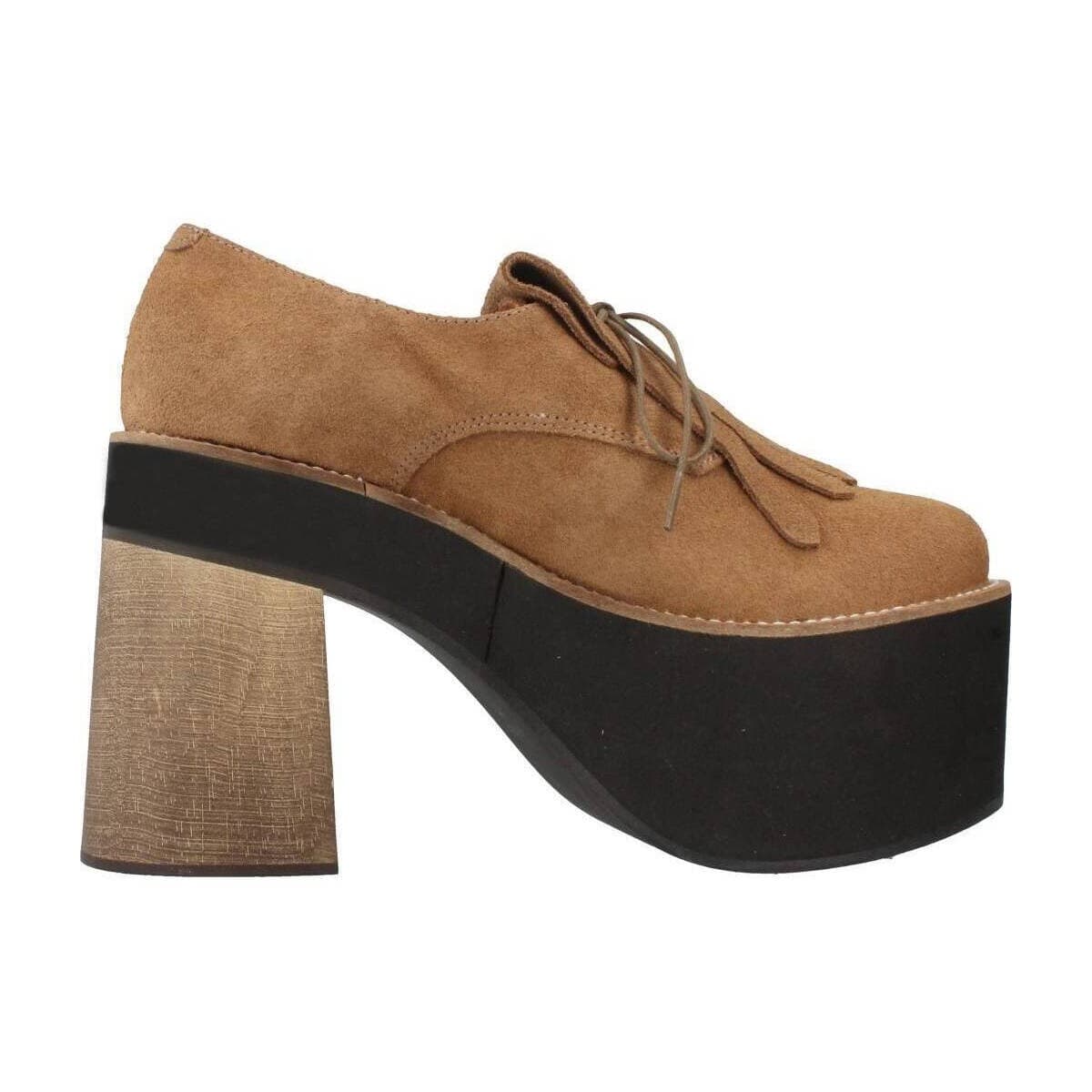 Women's Derby Shoes Yellow Brown