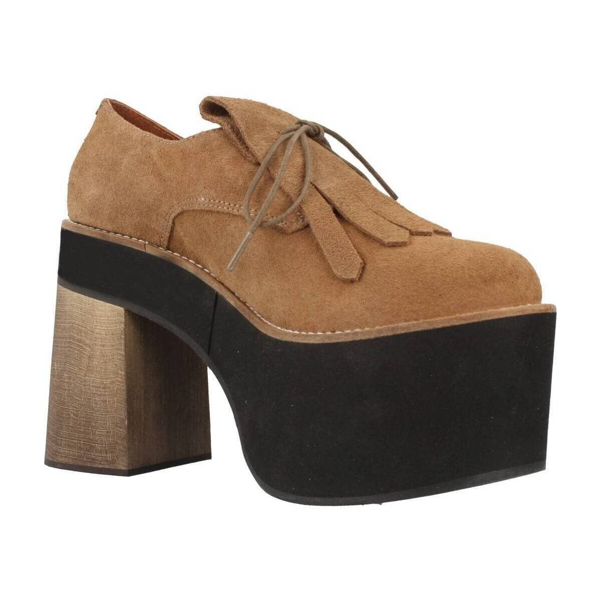 Women's Derby Shoes Yellow Brown