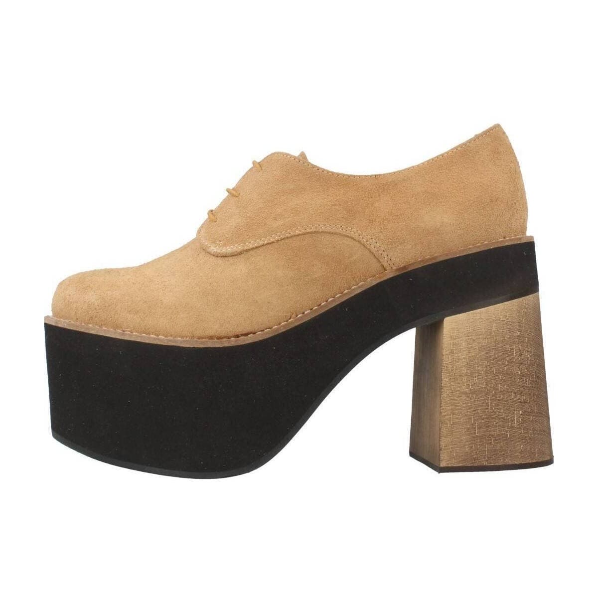 Women's Derby Shoes Yellow Brown