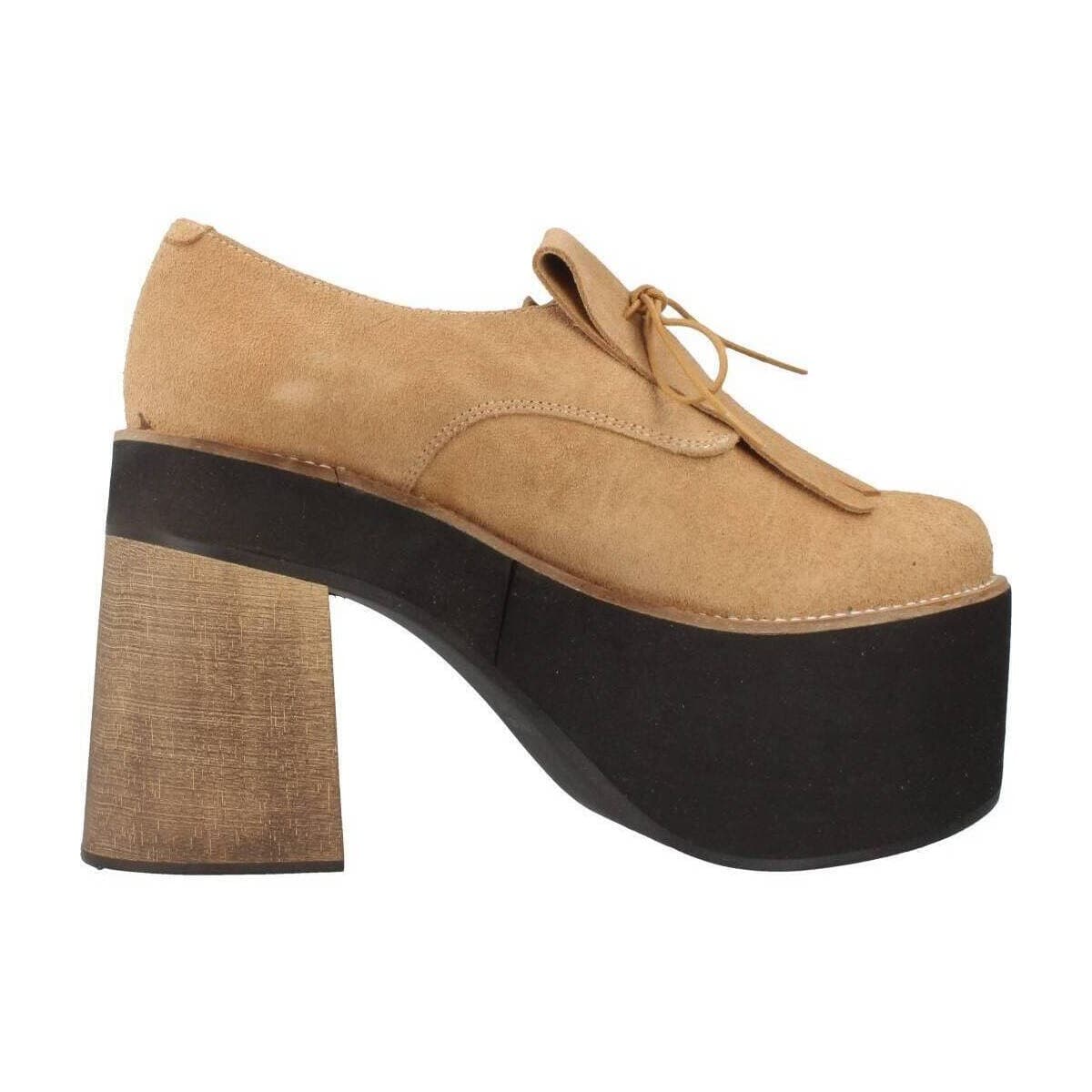 Women's Derby Shoes Yellow Brown