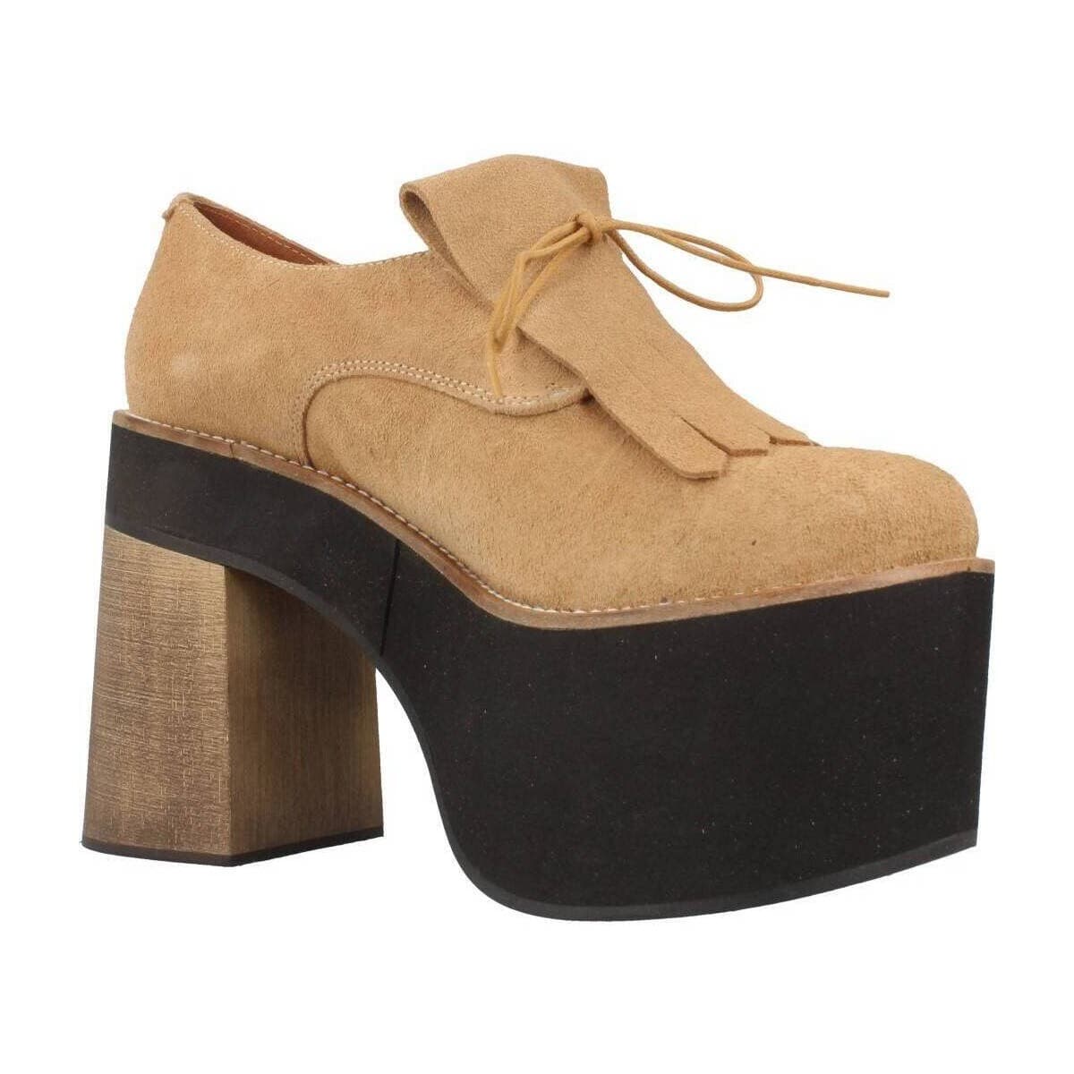 Women's Derby Shoes Yellow Brown