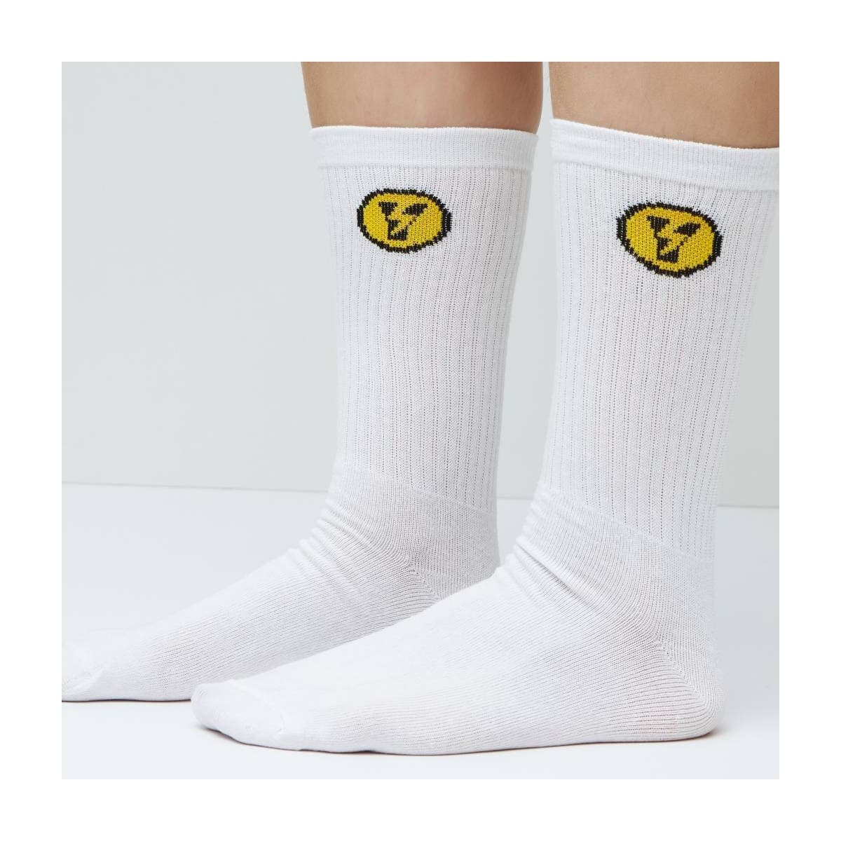 Women's Socks Yellow White