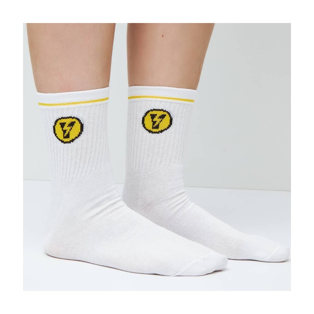 Women's Socks Yellow White