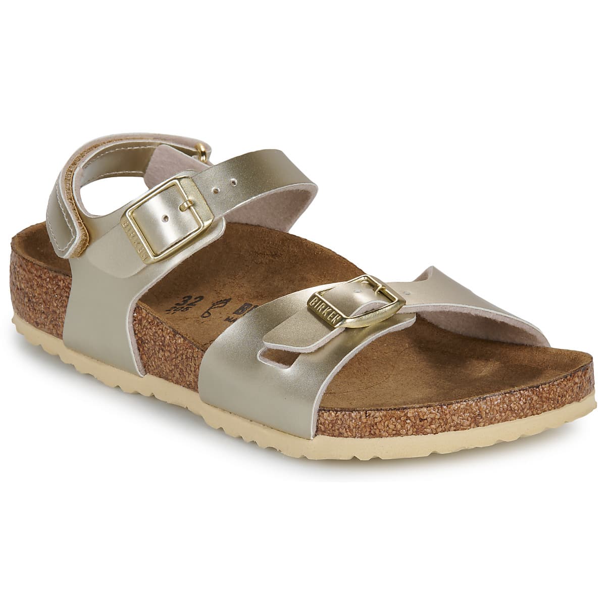 Σανδάλια χωρίς τακούνι BIRKENSTOCK Rio AS Kids BF Electric Metallic Gold