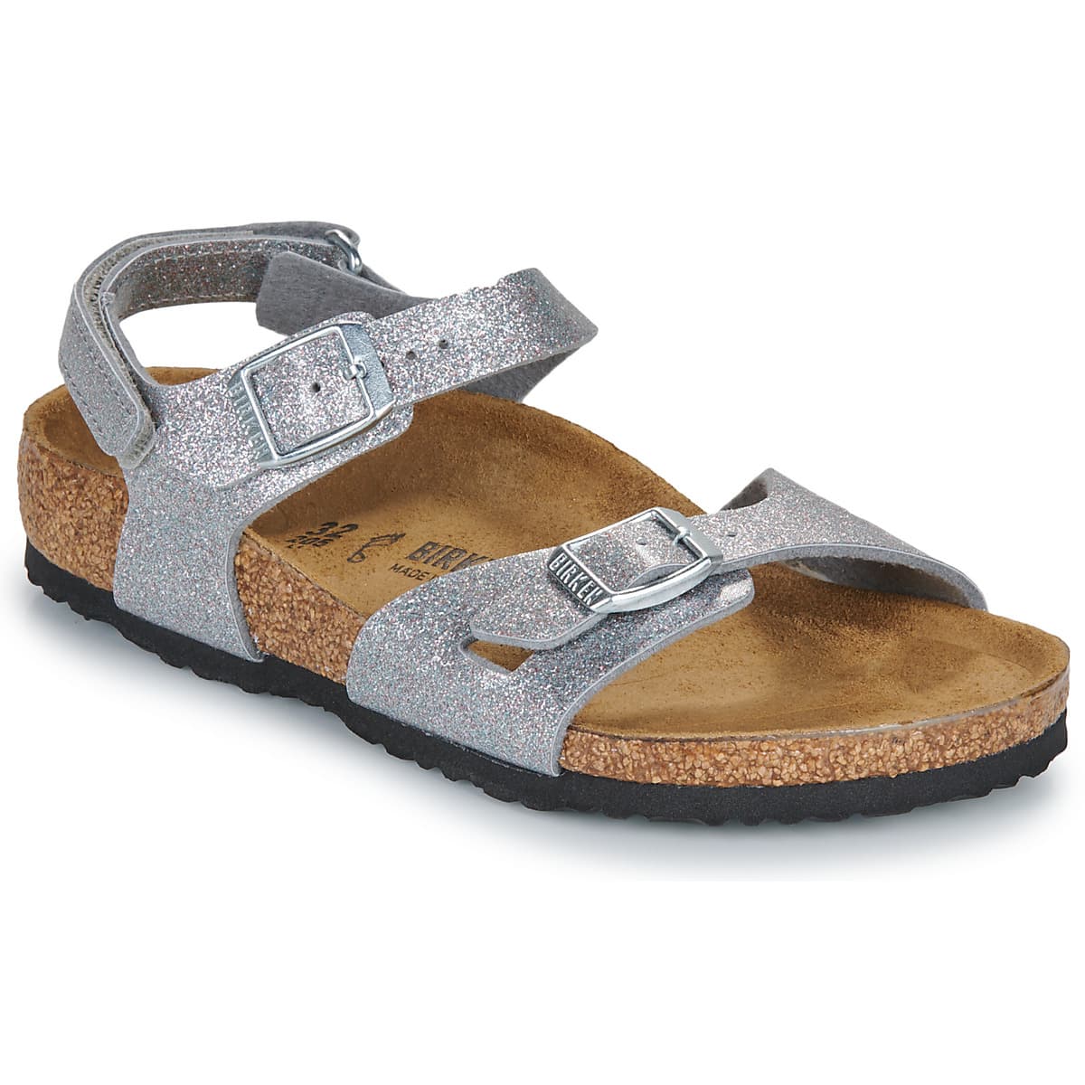 Σανδάλια χωρίς τακούνι BIRKENSTOCK Rio AS Kids BF Sparkling Silver