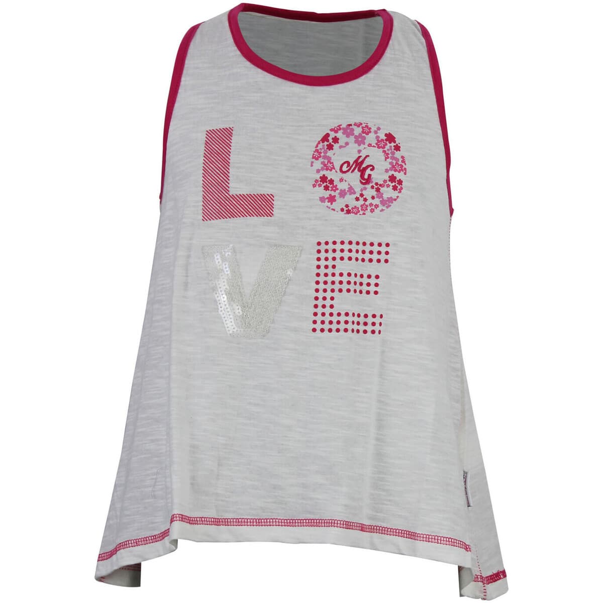 Girls' Sleeveless Tops Miss Girly White