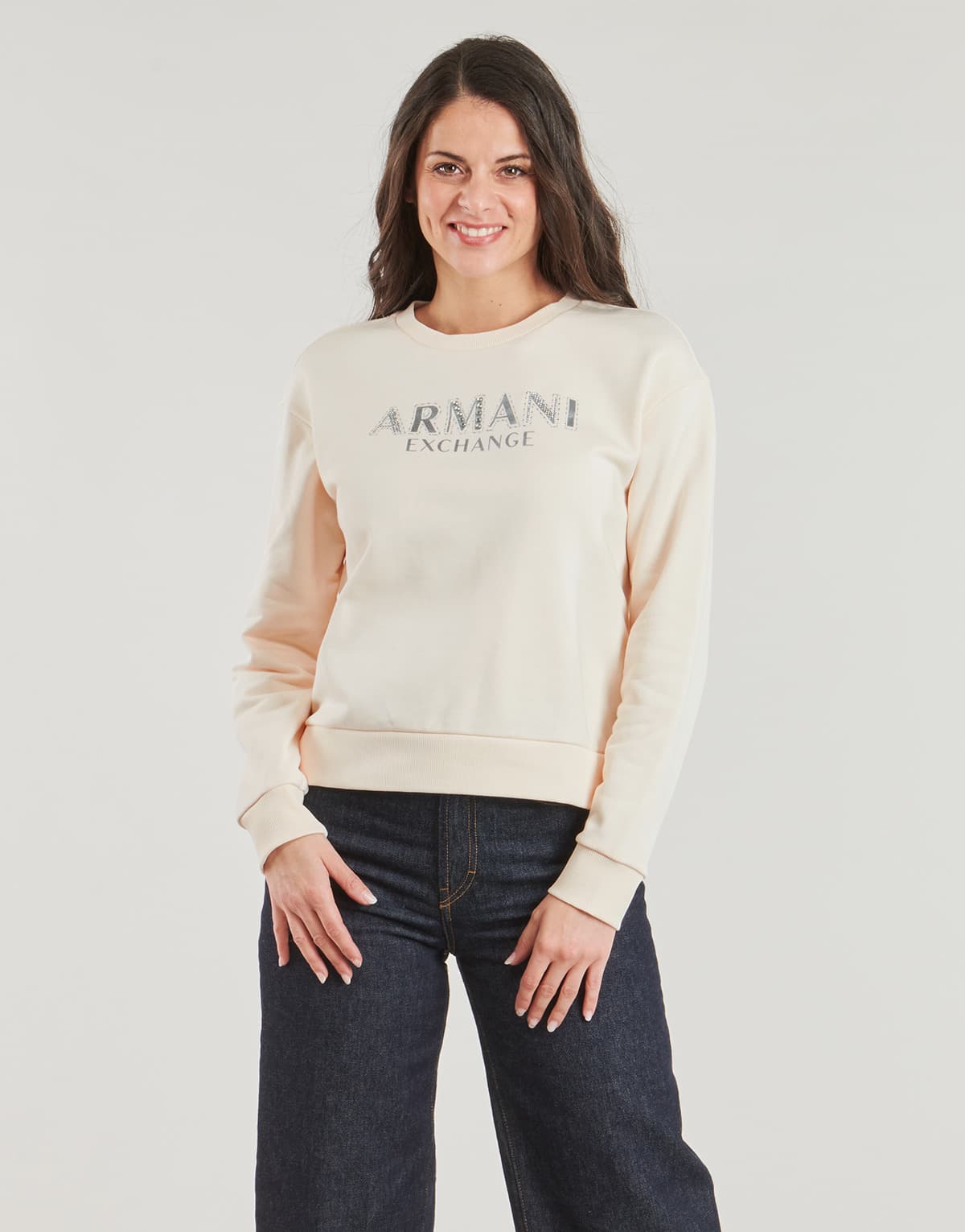 Women's Sports T-Shirts Armani Exchange Beige