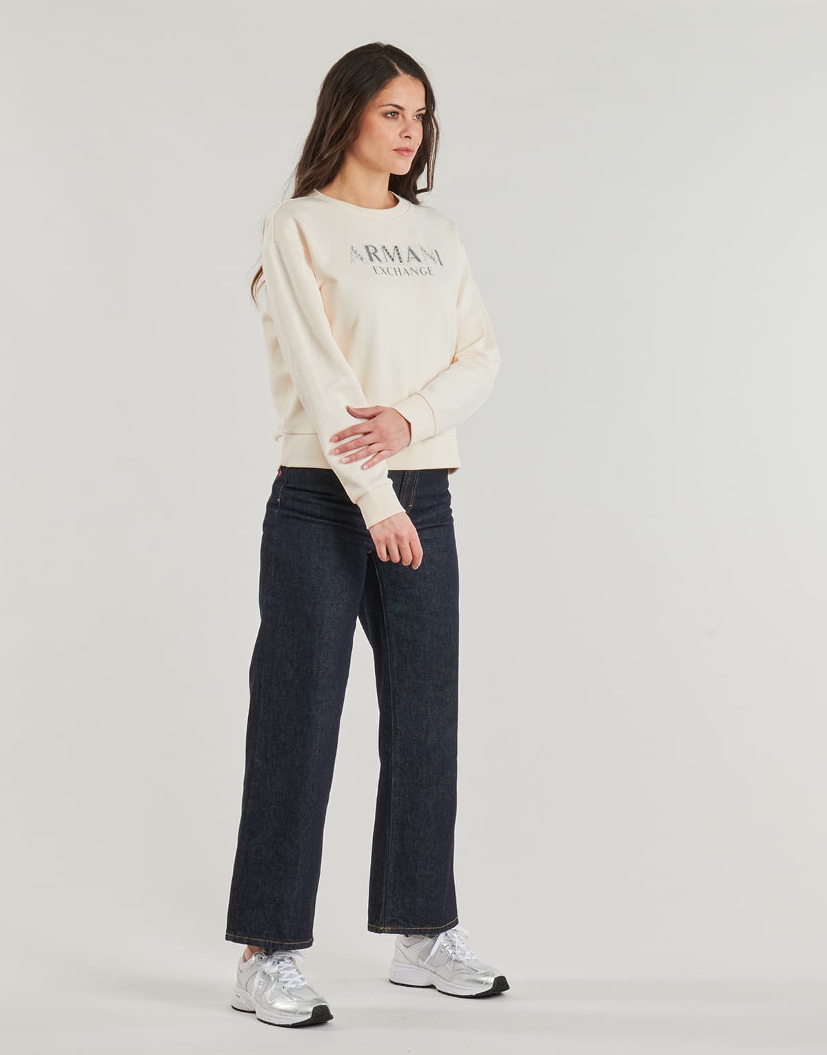 Women's Sports T-Shirts Armani Exchange Beige