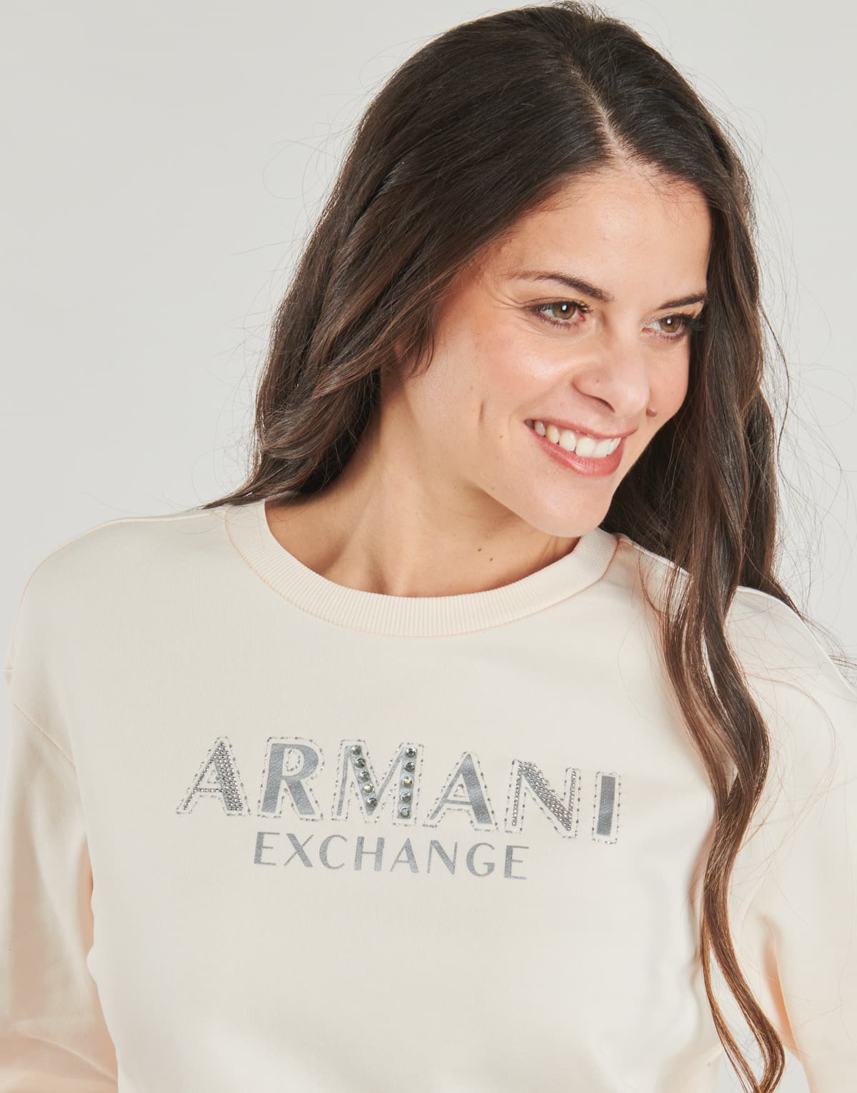 Women's Sports T-Shirts Armani Exchange Beige