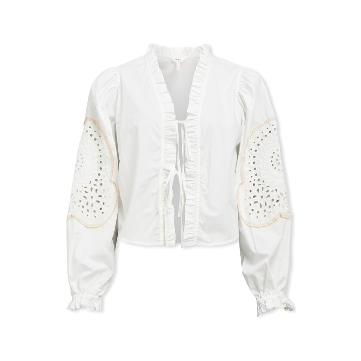 Μπλούζα Object Noos Top Brodera L/S - White Sand