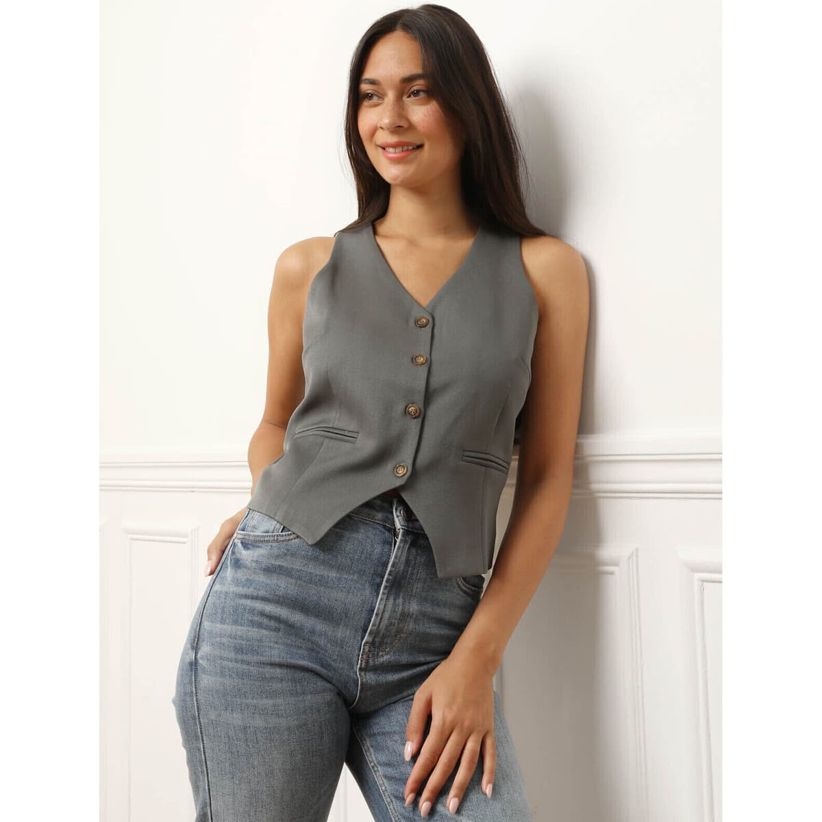 Women's Blazers La Modeuse Gray