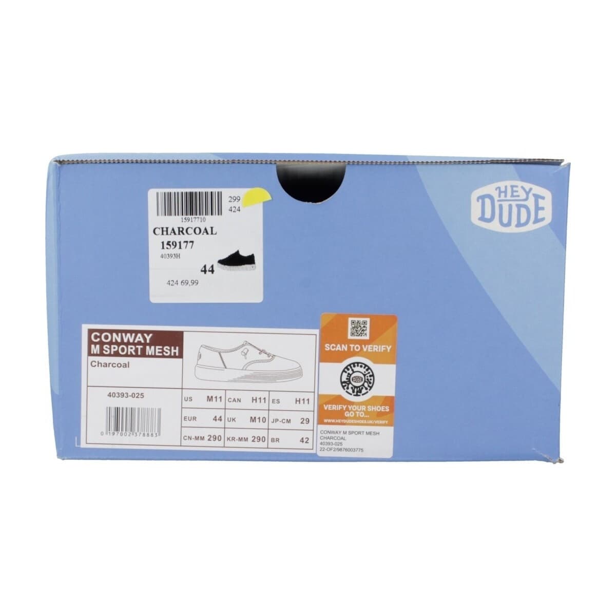 Men's Derby Shoes HEYDUDE Gray