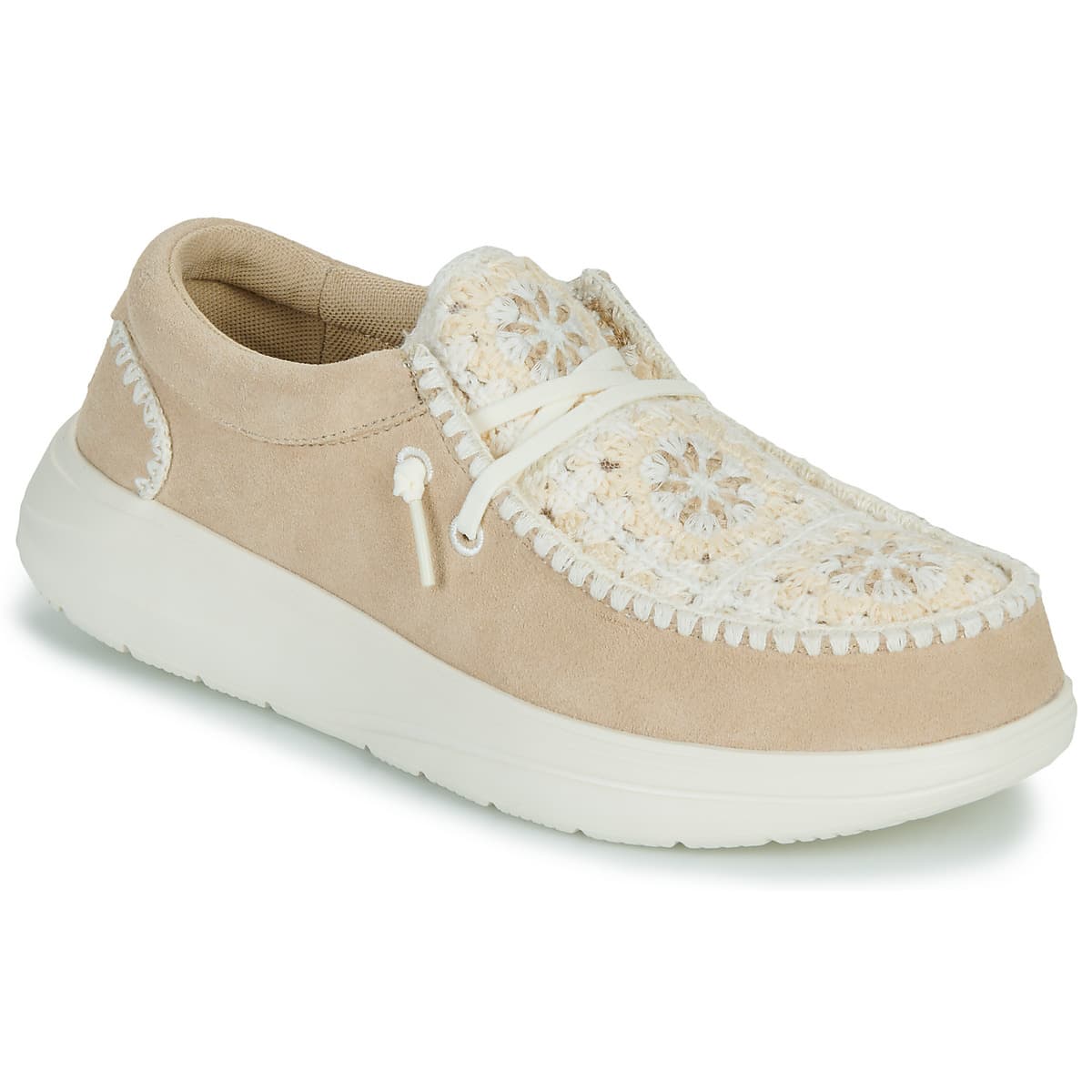 Μοκασσίνια HEYDUDE E70910 WENDY SUEDE CROCHET MOCCASINS WOMEN