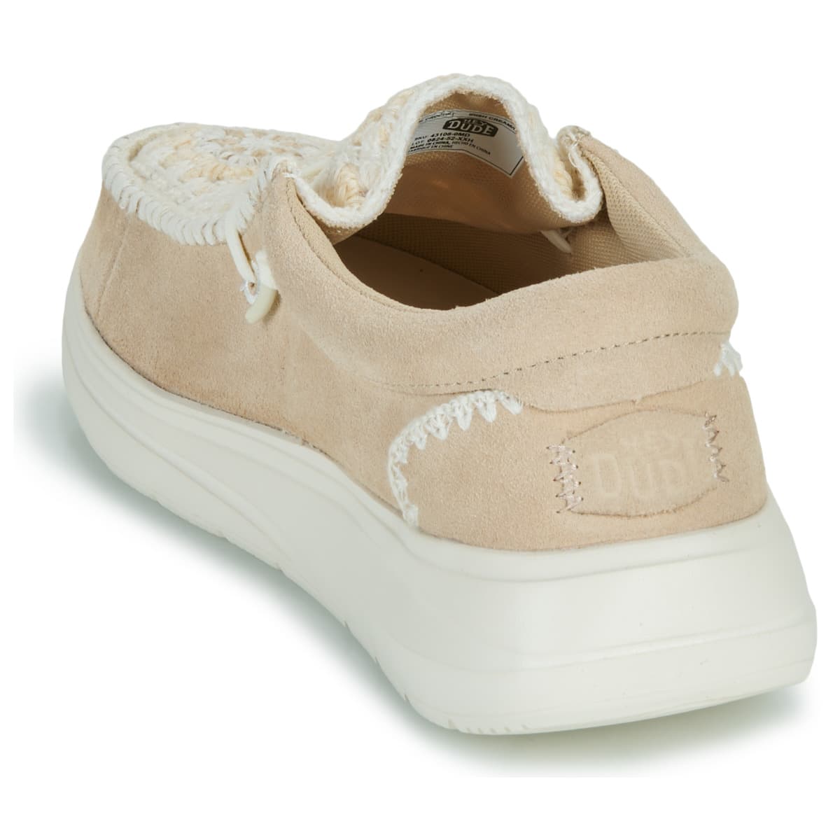 E70910 Wendy Suede Crochet Moccasins Women Heydude