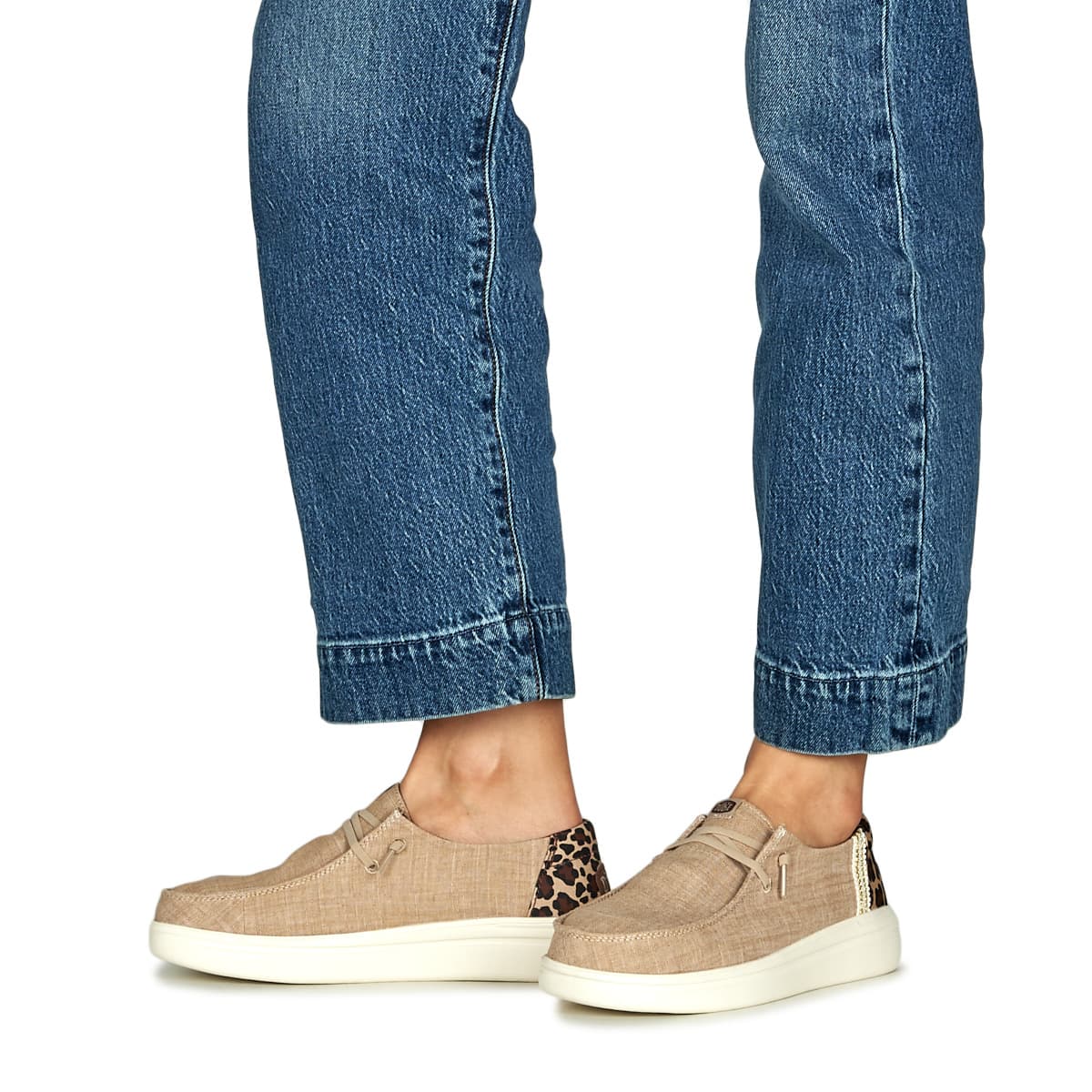 E71015 Wendy Rise Animal Print Details Moccasins Women Heydude