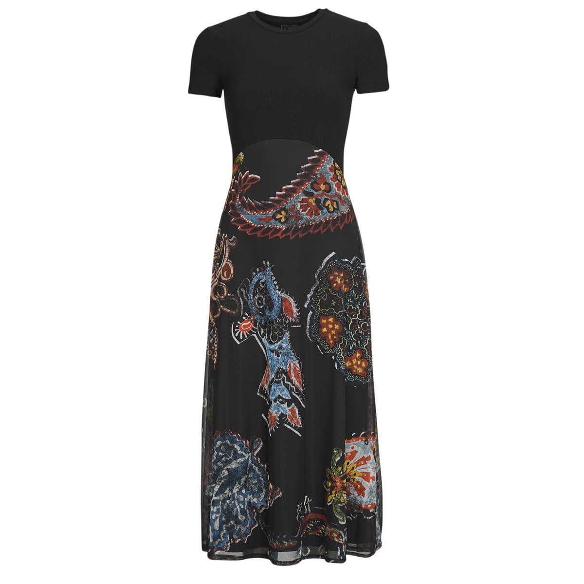 Μακριά Φορέματα Desigual PAISLEY MESH LACROIX