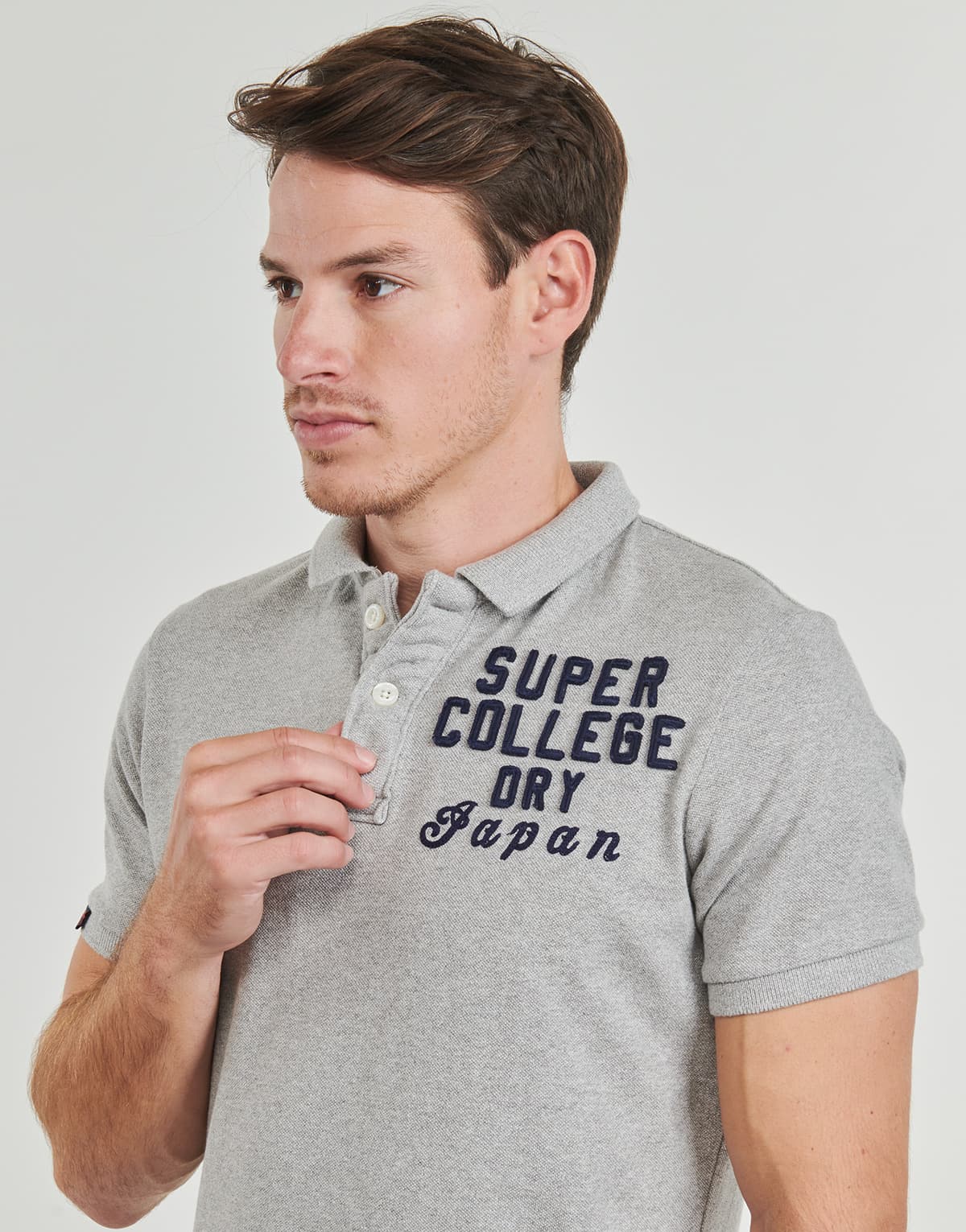 Men's Polo Shirts Superdry Gray