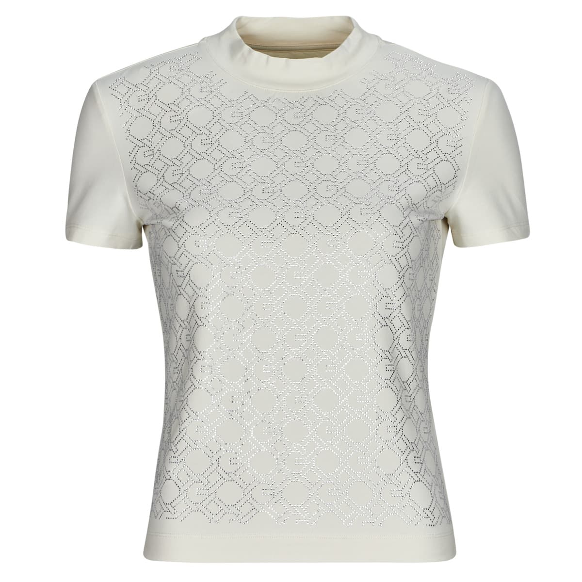 T-shirt με κοντά μανίκια Guess MOCK NECJK ALL OVER LOGO