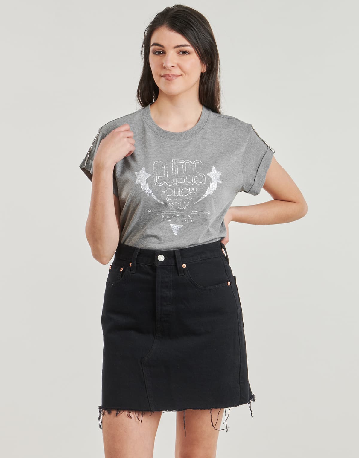 Women's T-Shirts Guess Gray