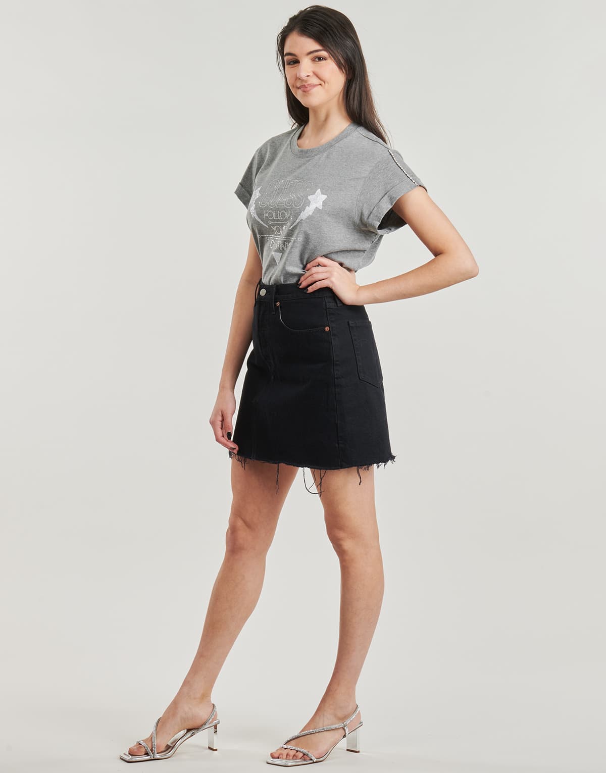 Women's T-Shirts Guess Gray