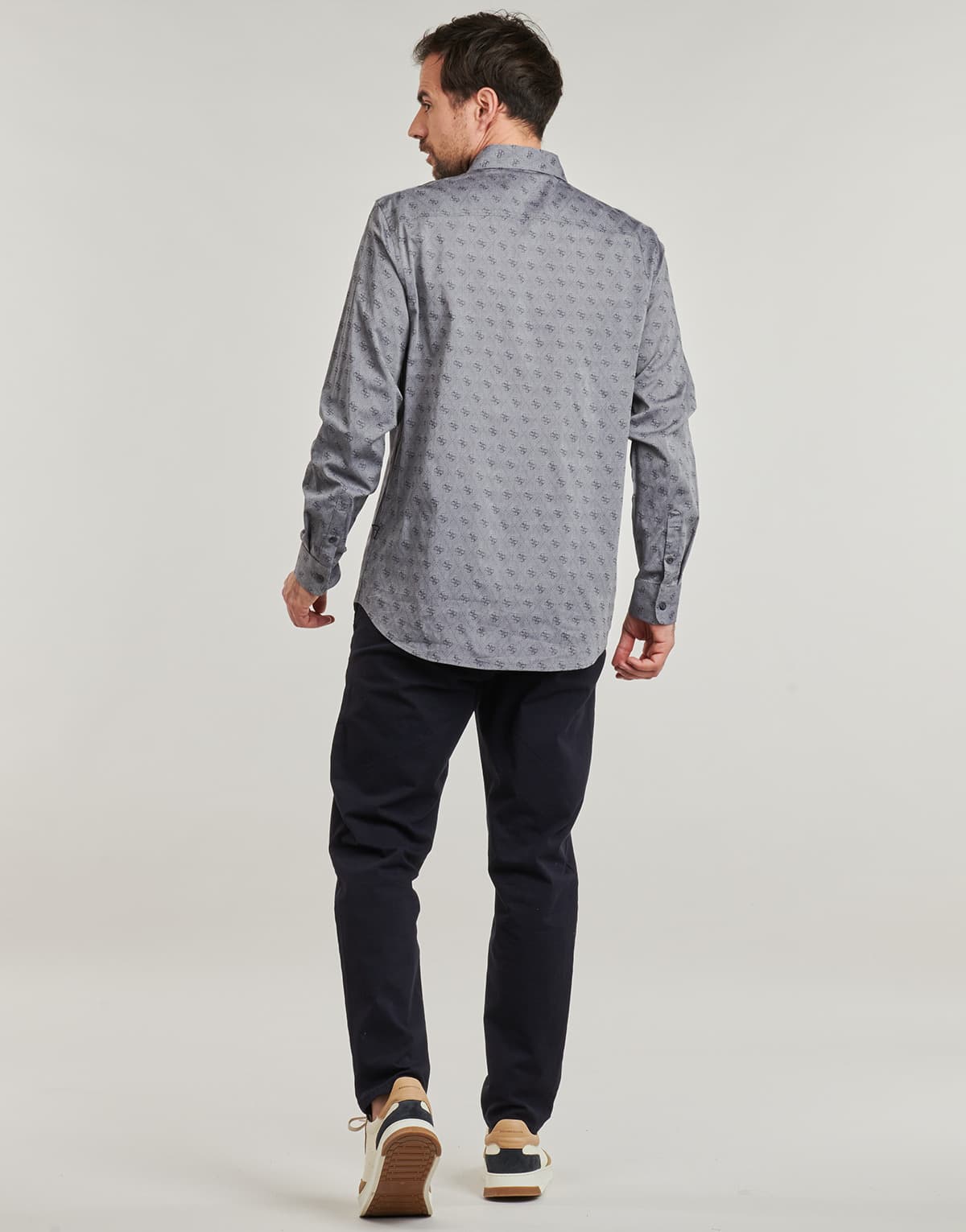 All Over Jacquard Logo Longsleeve Shirt Men Guess