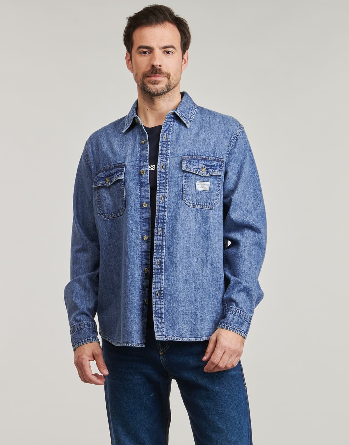 Men's Shirts Guess Blue