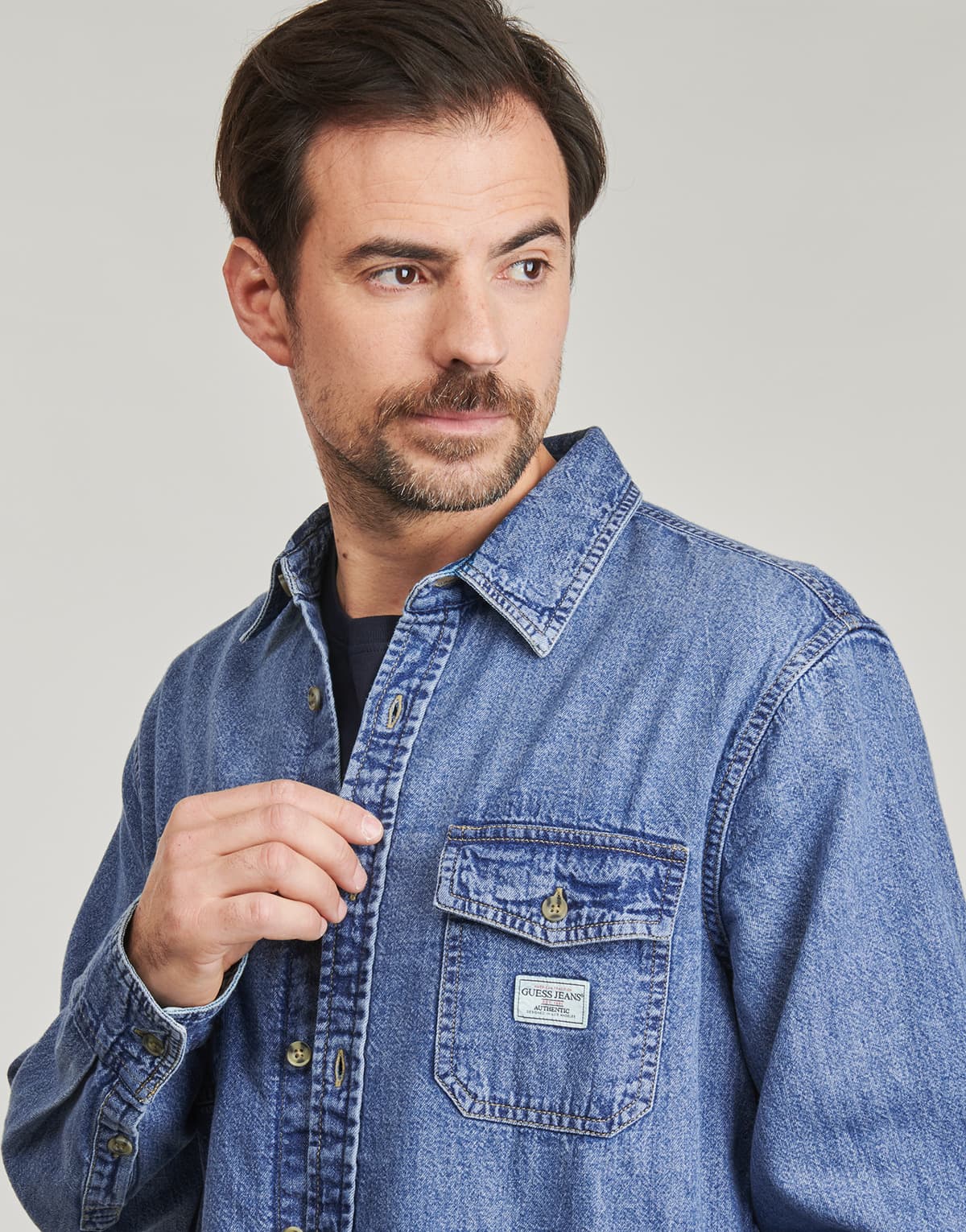 Men's Shirts Guess Blue