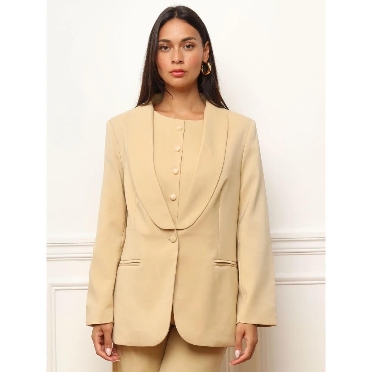 Women's Blazers La Modeuse Beige