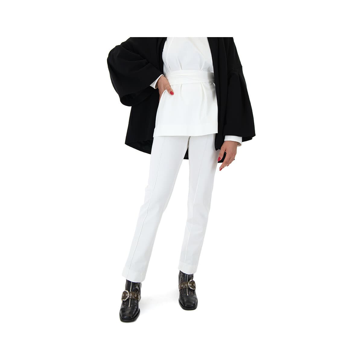 High Elastic Waist Slim Fit Pants Women Moutaki