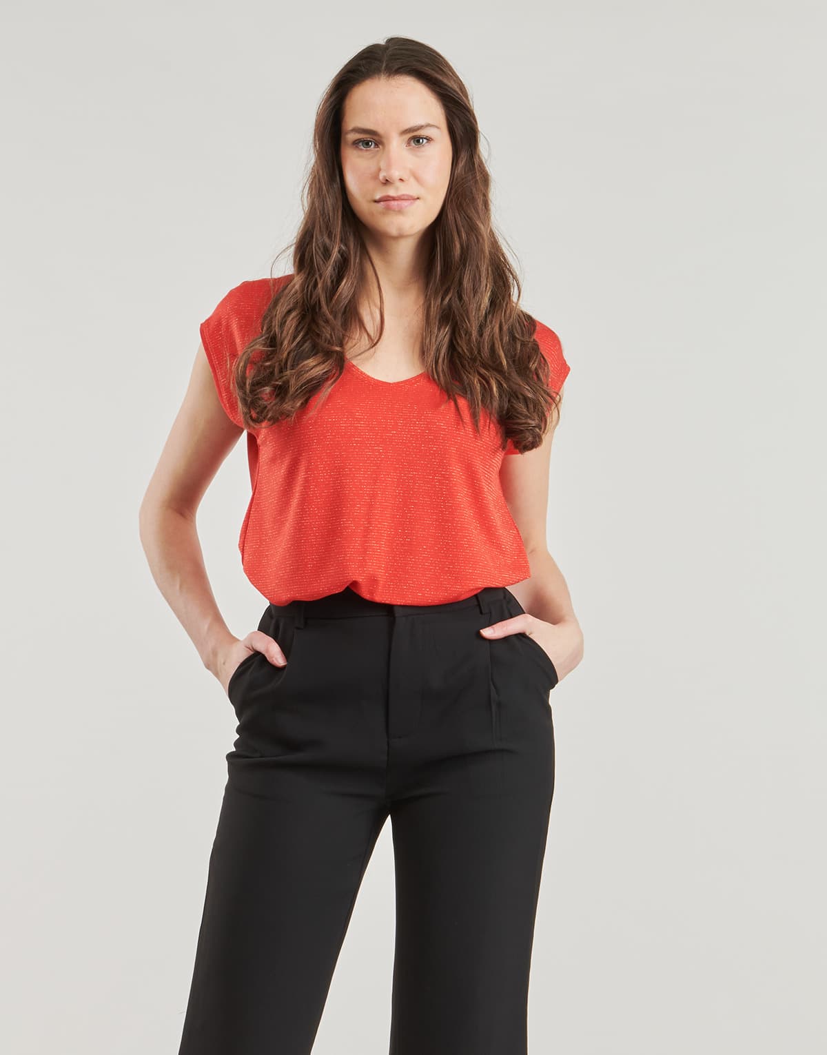 Women's T-Shirts Pieces Red