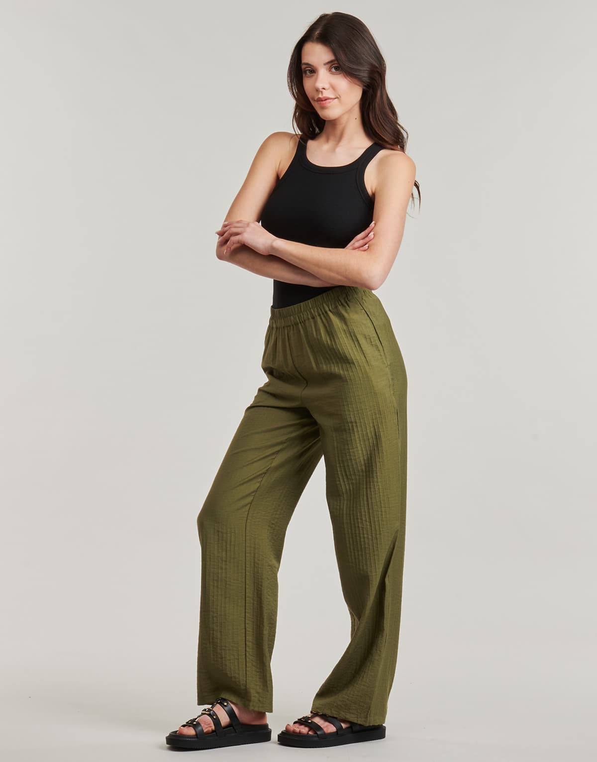 Women's Pants Vila Khaki