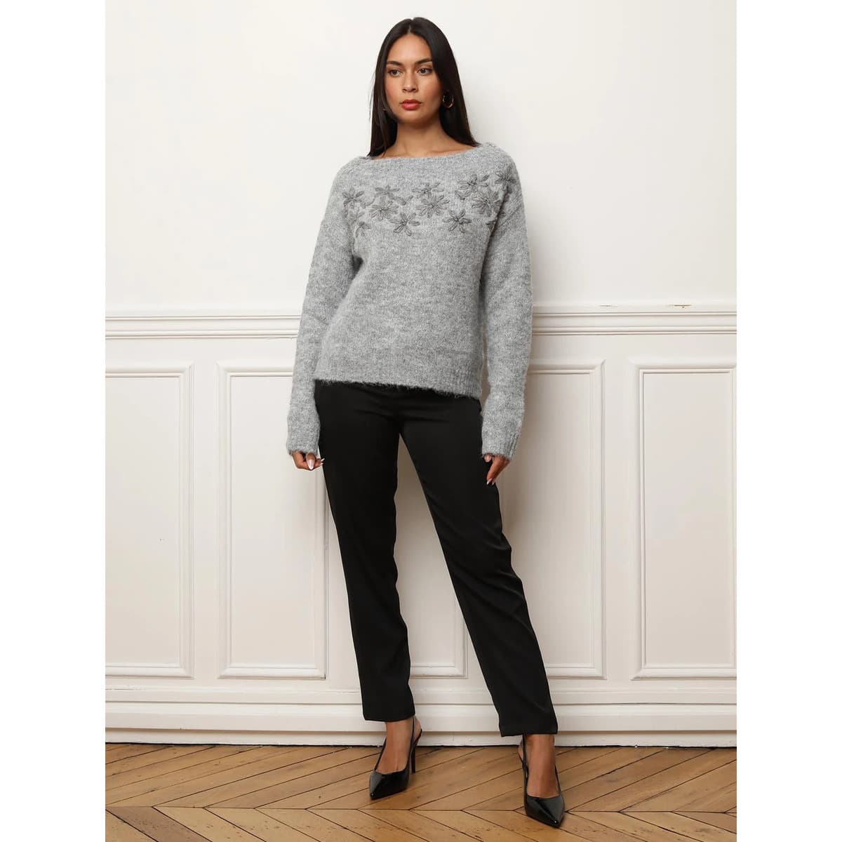 Women's Sweaters La Modeuse Gray