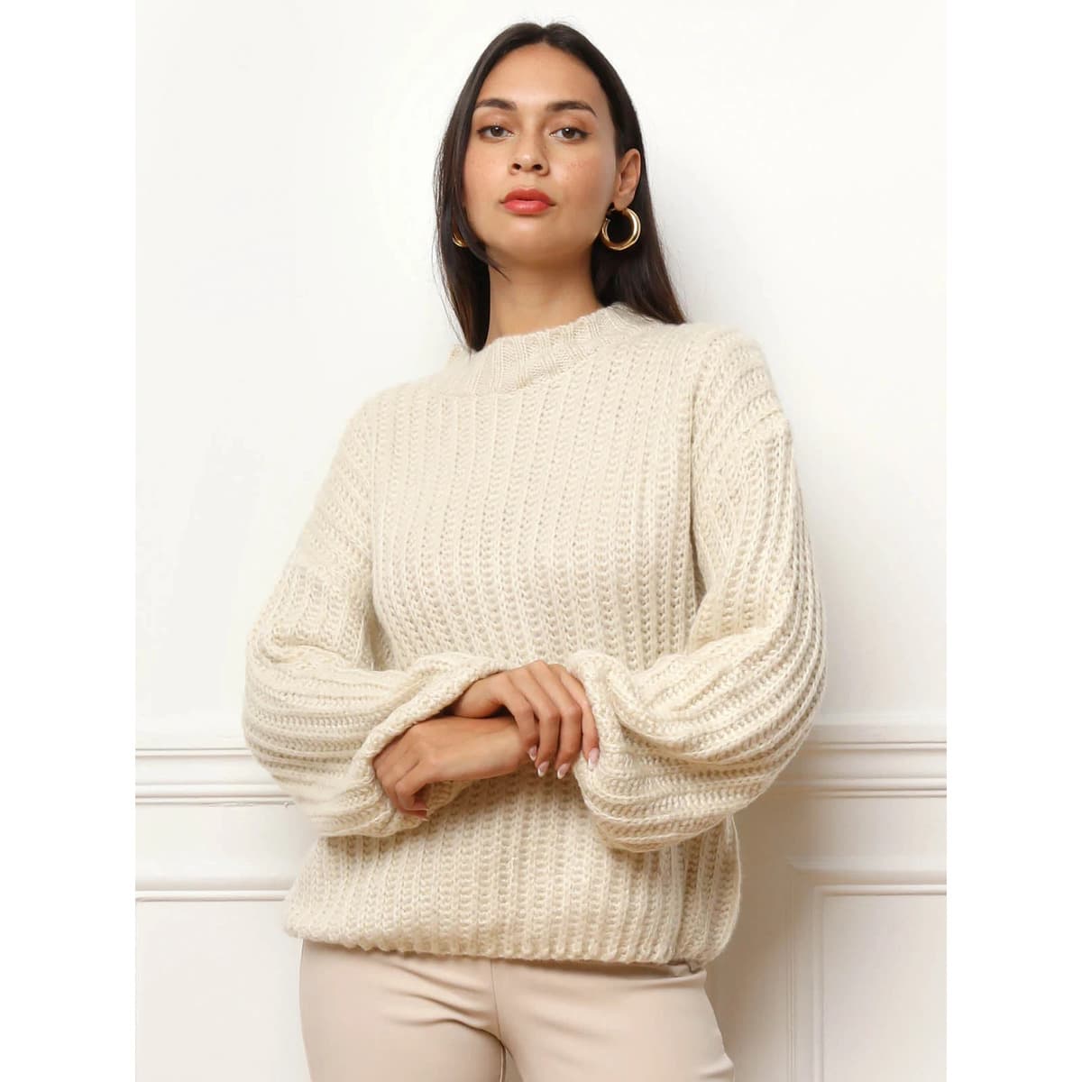 Women's Sweaters La Modeuse Beige