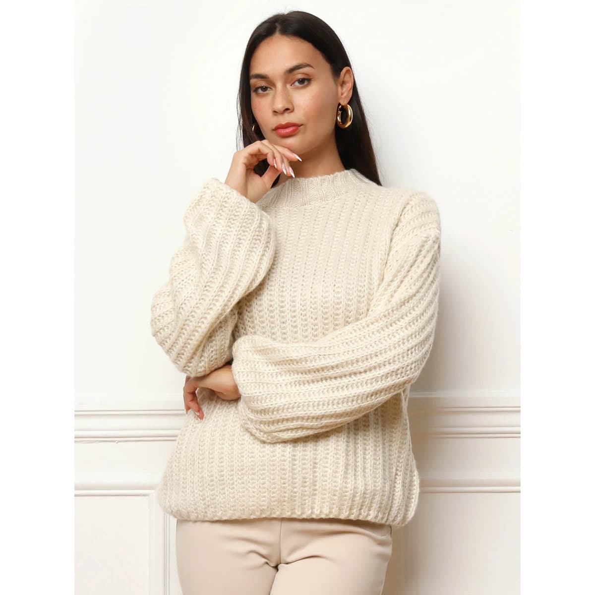 Women's Sweaters La Modeuse Beige