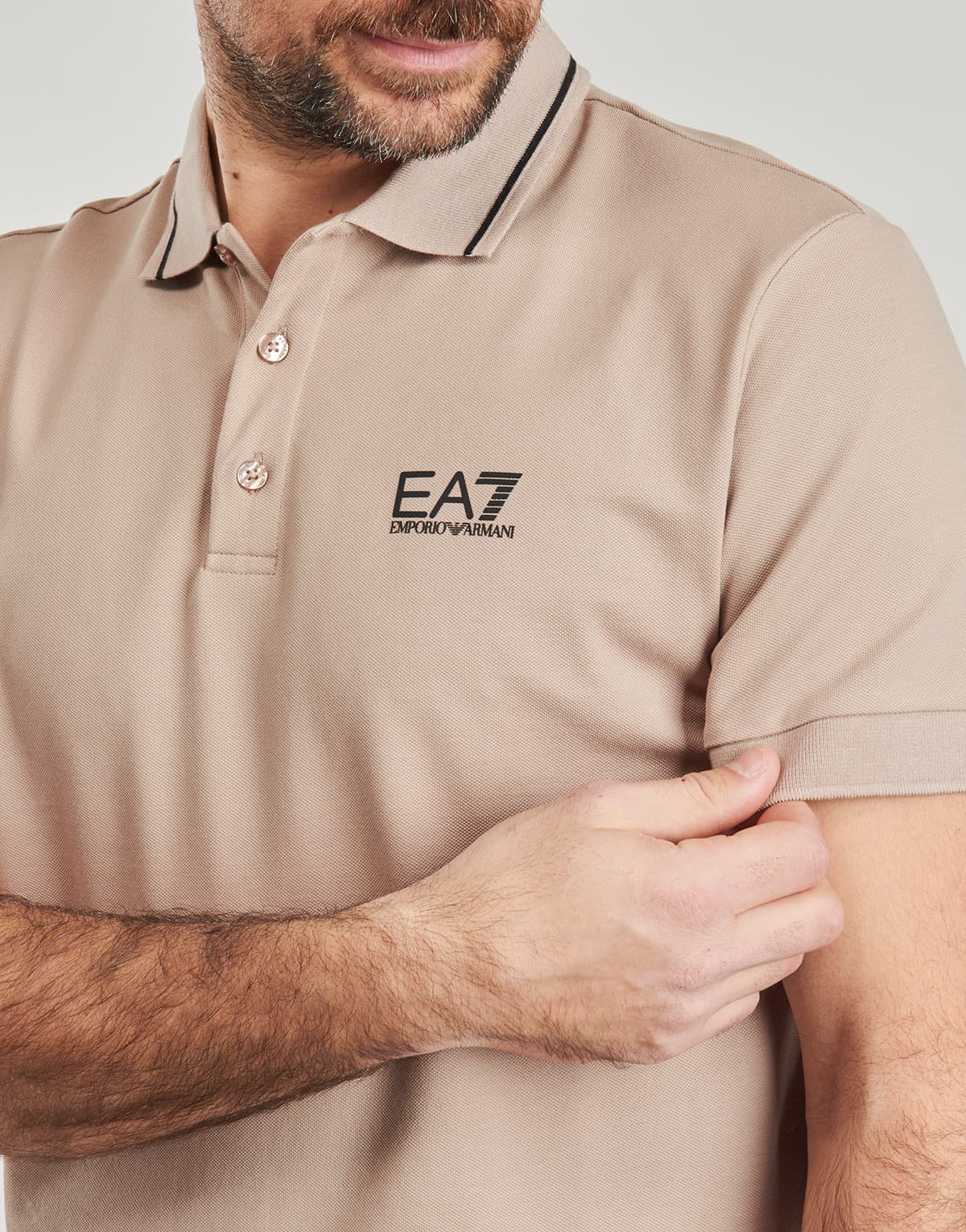 Men's Polo Shirts EA7 Beige