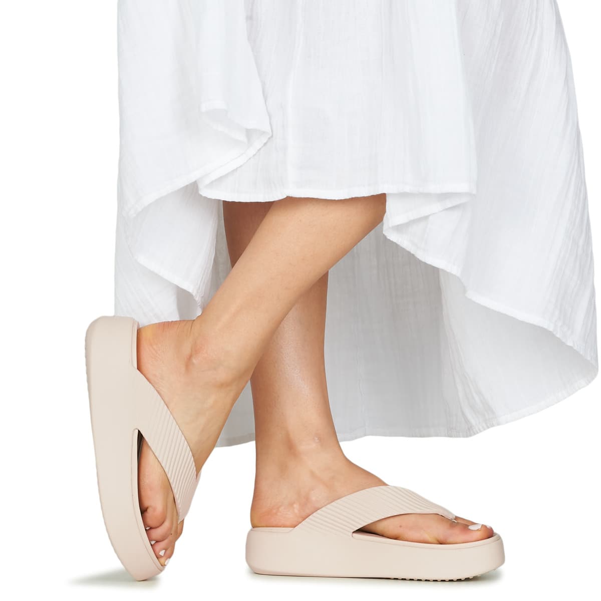 Women's Flip Flops Crocs Beige