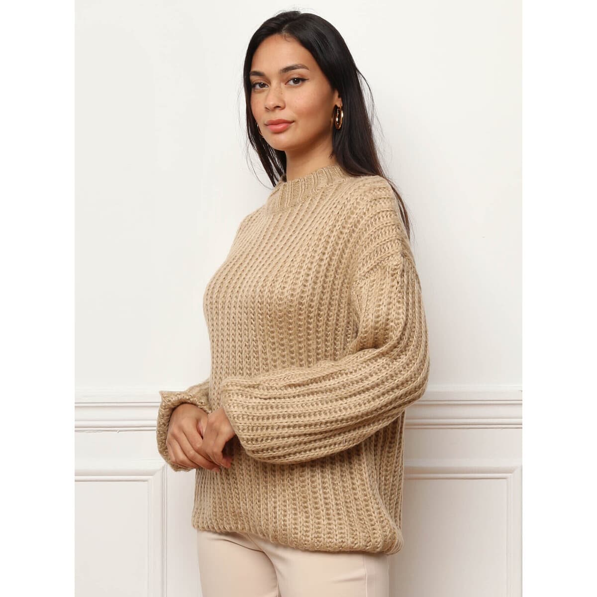 Women's Sweaters La Modeuse Beige