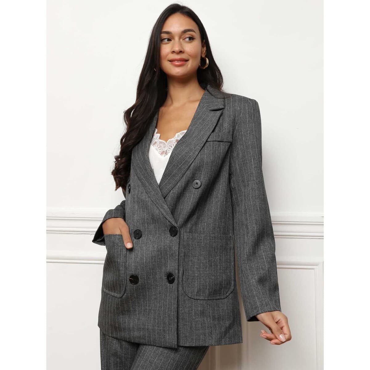 Women's Blazers La Modeuse Gray